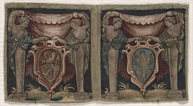 Fragment of Two-Sectioned Tapestry Border, 1500s. England ?, 16th century. Tapestry weave: wool,