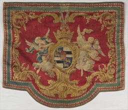 Heraldic Tapestry, 1700s. France, 18th century. Tapestry weave: silk and wool; overall: 114.3 x 130