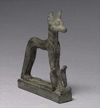 Jackal, 664-30 BC. Egypt, Late Period, Dynasty 26 or later. Bronze, solid cast; overall: 11.8 x 2.9