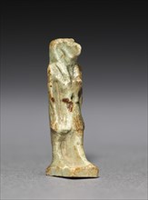Amulet of Thoth, 380-30 BC. Egypt, Dynasty 30 to Ptolemaic Dynasty. Gray green faience; overall: 2