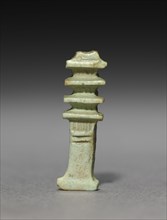 Pair of Djed-Pillar Amulets, 380-30 BC. Egypt, Dynasty 30 to Ptolemaic Dynasty. Gray-green faience;