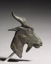 Head of a Goat, 300-100 BC. Greece, Hellenistic period, 3rd-1st Century BC. Bronze; overall: 6.1 cm