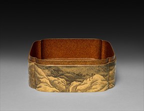 Box (middle), late 1800s. Japan, Meiji Period (1868-1912). Wood with lacquer and gold; overall: 10