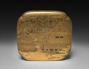Box (lid), late 1800s. Japan, Meiji Period (1868-1912). Wood with lacquer and gold; overall: 10.2 x