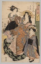 Two Women and a Girl, 1800-1829. Kikugawa Eizan (Japanese, 1787-1867). Color woodblock print;