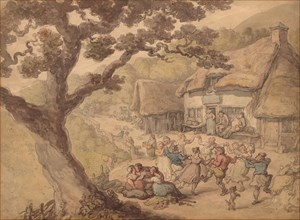 The Village Dance. Thomas Rowlandson (British, 1756-1827). Watercolor;