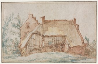 Peasant's Cottage (recto); Bridge and Gate (verso) , c. 1600. Abraham Bloemaert (Dutch, 1564-1651).