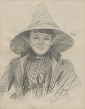Ada Lymon (Woman in a Large Hat), 1887. Anders Zorn (Swedish, 1860-1920). Pencil