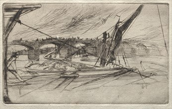 Vauxhall Bridge, 1861. James McNeill Whistler (American, 1834-1903). Etching