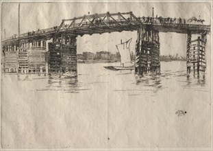 Old Battersea Bridge. James McNeill Whistler (American, 1834-1903). Etching