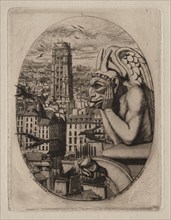 Etchings of Paris:  The Gargoyle, 1853. Charles Meryon (French, 1821-1868). Etching