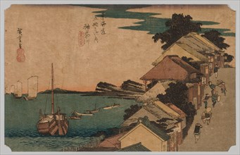 Kanagawa, Inland Sea: Top of the Street, 1797-1858. Ando Hiroshige (Japanese, 1797-1858). Color