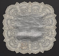Embroidered Handkerchief, 19th century. France or Switzerland, 19th century. Embroidery: linen;