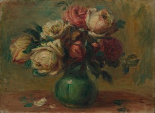 Roses in a Vase, c. 1890. Pierre-Auguste Renoir (French, 1841-1919). Oil on fabric; unframed: 25.5