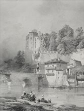 Voyages pittoresques et romantiques dans l'ancienne France.  Bretagne:  Chateau de Clisson. Eugène