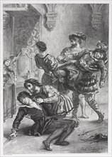 Hamlet:  The Death of Hamlet, 1843. Eugène Delacroix (French, 1798-1863). Lithograph