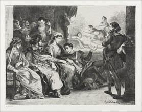 Hamlet:  Hamlet Commands the Actors to do a Scene from the Poisoning of his Father, 1834. Eugène