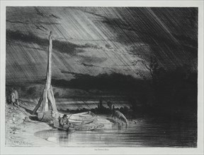 The Fisherman, Rainy Weather, 1847. Charles-Émile Jacque (French, 1813-1894). Lithograph