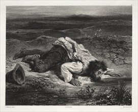 The Wounded Brigand. Adolphe Mouilleron (French, 1820-1881). Lithograph