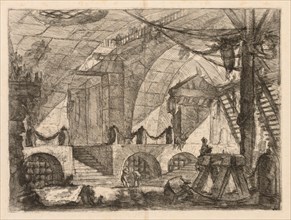 The Prisons:  An Arched Chamber with Posts and Chains, 1745-1750. Giovanni Battista Piranesi