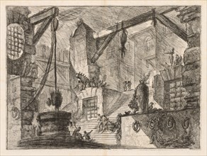The Prisons:  Colonnaded Interior with a Broad Stair, 1745-1750. Giovanni Battista Piranesi