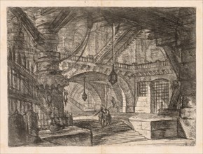 The Prisons:  A Wide Hall with Lanterns, 1745-1750. Giovanni Battista Piranesi (Italian, 1720-1778)