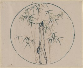 Bamboo and Rock, 1368-1644. China, Ming dynasty (1368-1644) or later. Color woodblock print;