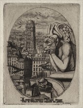 Etchings of Paris:  The Gargoyle, 1853. Charles Meryon (French, 1821-1868). Etching