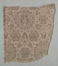 Silk Fragment, 1375-1399. Italy, last quarter of the 14th century. Lampas weave, silk; overall: 28