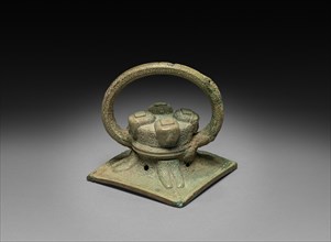 Cover with Handle, c. 600-221 BC. China, Zhou dynasty (c. 1046-256 BC). Bronze; overall: 9 cm (3