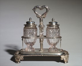 Cruet Set, 1817-1818. Paul Storr (British, 1771-1844). Silver; overall: 24.8 x 24.2 x 14 cm (9 3/4