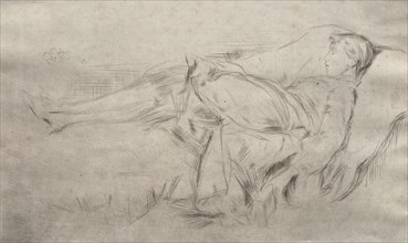 A Child on a Couch, No. 2. James McNeill Whistler (American, 1834-1903). Drypoint; sheet: 13.7 x 21