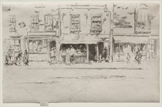 The Fish Shop, Busy Chelsea, London. James McNeill Whistler (American, 1834-1903). Etching