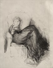Study - Maude Seated, 1878. James McNeill Whistler (American, 1834-1903). Lithograph