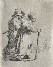 Two Tramps, a Man and a Woman, c. 1634. Rembrandt van Rijn (Dutch, 1606-1669). Etching; sheet: 6.5