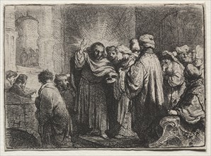 The Tribute Money, c. 1635. Rembrandt van Rijn (Dutch, 1606-1669). Etching with engraving; sheet: 7