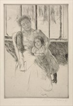 In the Conservatory, c. 1901. Mary Cassatt (American, 1844-1926). Drypoint