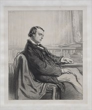 Gentlemen of the Press:  Théodore de Banville, 1853. Paul Gavarni (French, 1804-1866). Lithograph