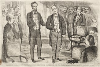 Presidents Buchanan and Lincoln Entering the Senate Chamber before the Inauguration, 1861. Winslow