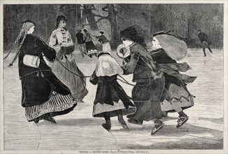 "Winter" - A Skating Scene, 1868. Winslow Homer (American, 1836-1910). Wood engraving