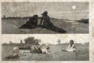 Flirting on the Seashore and on the Meadow, 1874. Winslow Homer (American, 1836-1910). Wood