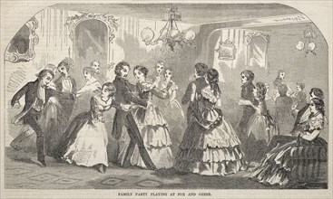 Family Party Playing at Fox and Geese, 1857. Winslow Homer (American, 1836-1910). Wood engraving