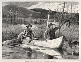 Trapping in the Adirondacks, 1870. Winslow Homer (American, 1836-1910). Wood engraving