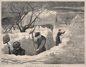 A Winter Morning, - Shovelling Out, 1871. Winslow Homer (American, 1836-1910). Wood engraving