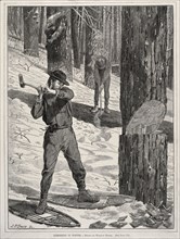 Lumbering in Winter, 1871. Winslow Homer (American, 1836-1910). Wood engraving