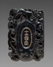 Ink Cake, 1800s. China, 19th century. Ink cake; overall: 5.6 x 3.9 cm (2 3/16 x 1 9/16 in.).