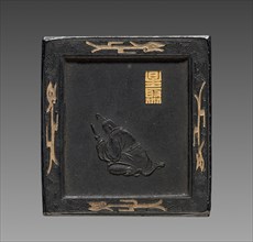 Ink Cake, 1800s. China, 19th century. Ink cake; overall: 4.4 x 4 cm (1 3/4 x 1 9/16 in.).
