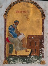 Leaf from a Lectionary with St. Matthew, 1057-1063. Byzantium, Constantinople, 11th century.