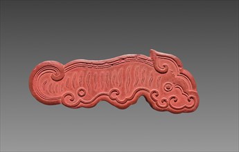Box with Ink Cakes: Red Ink Cake in Shape of a Kui Dragon, 1795-1820. China, Qing dynasty