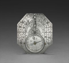 Butterfield Sundial, 1700s. France, 18th century. Silver; overall: 7.7 x 7.4 cm (3 1/16 x 2 15/16